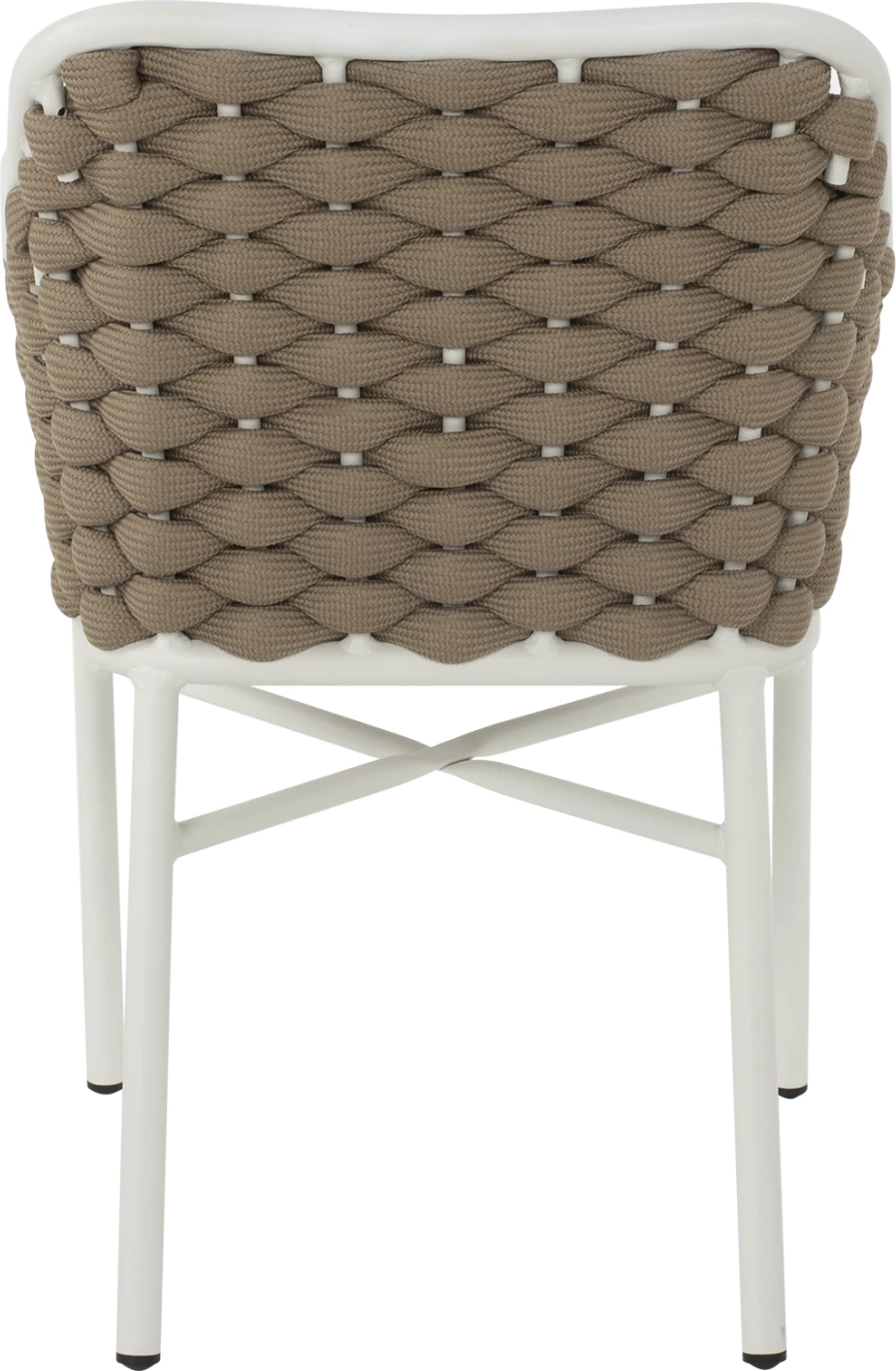 Karrige alumini FH5858.02 e bardhë me litar bezhë 56x58x76Hcm