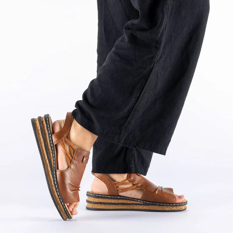 Sandale platforme femra Rieker 62962-22, kafe