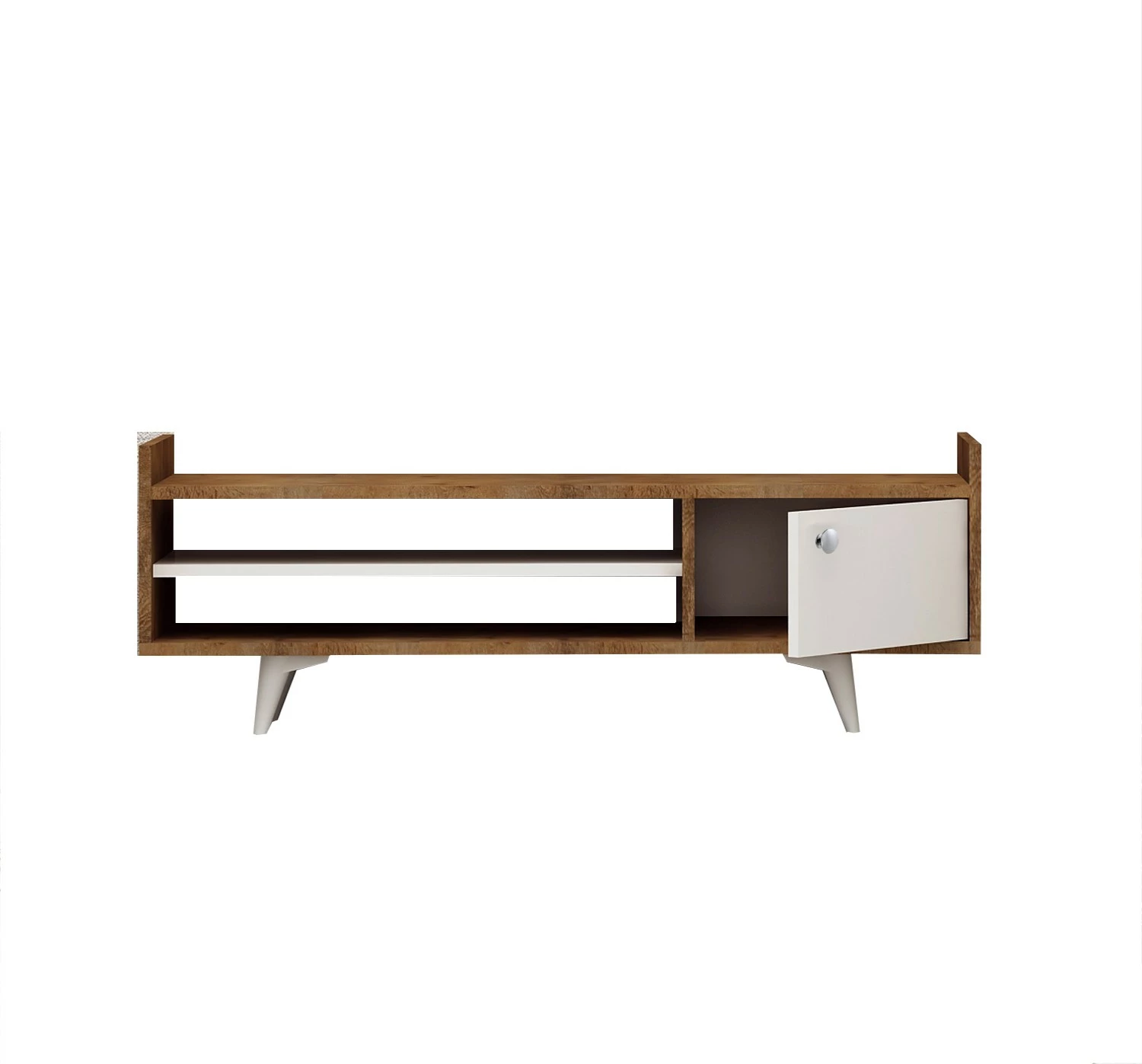 Komodë TV Hanah Home, Ticaba, ngjyrë lis dhe e bardhë, 120x47x35 cm