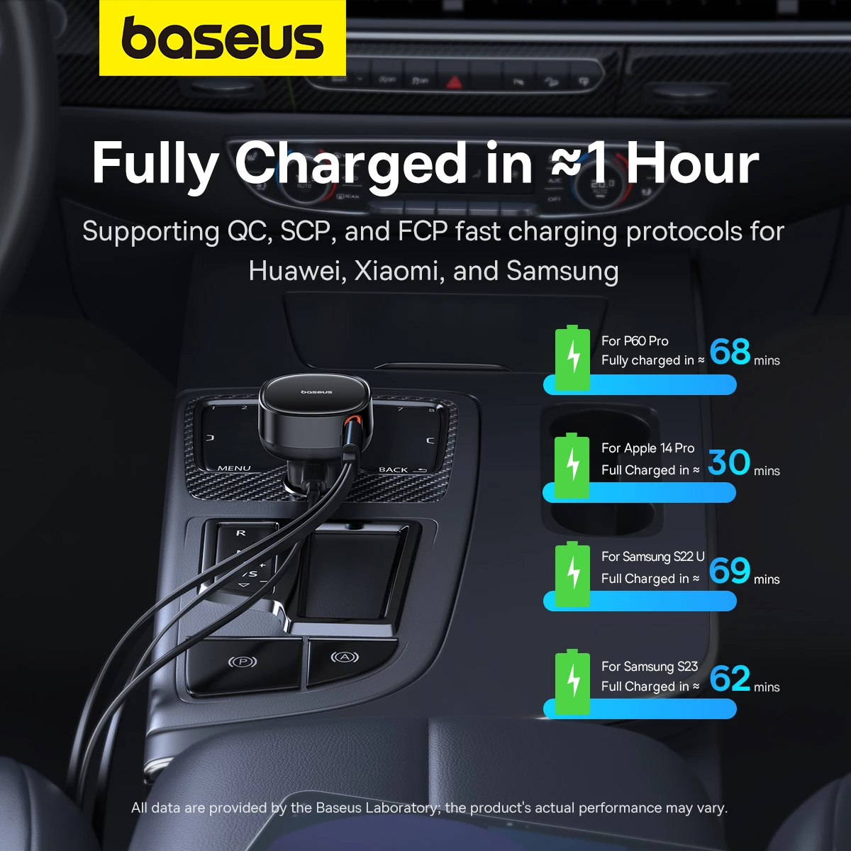 Karikues veture Baseus Enjoyment, 60W, me kabllo USB-C/Lightning, i zi