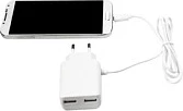 Karikues LogiLink 240V, 2xUSB 2.1A + micro-USB, i bardhë