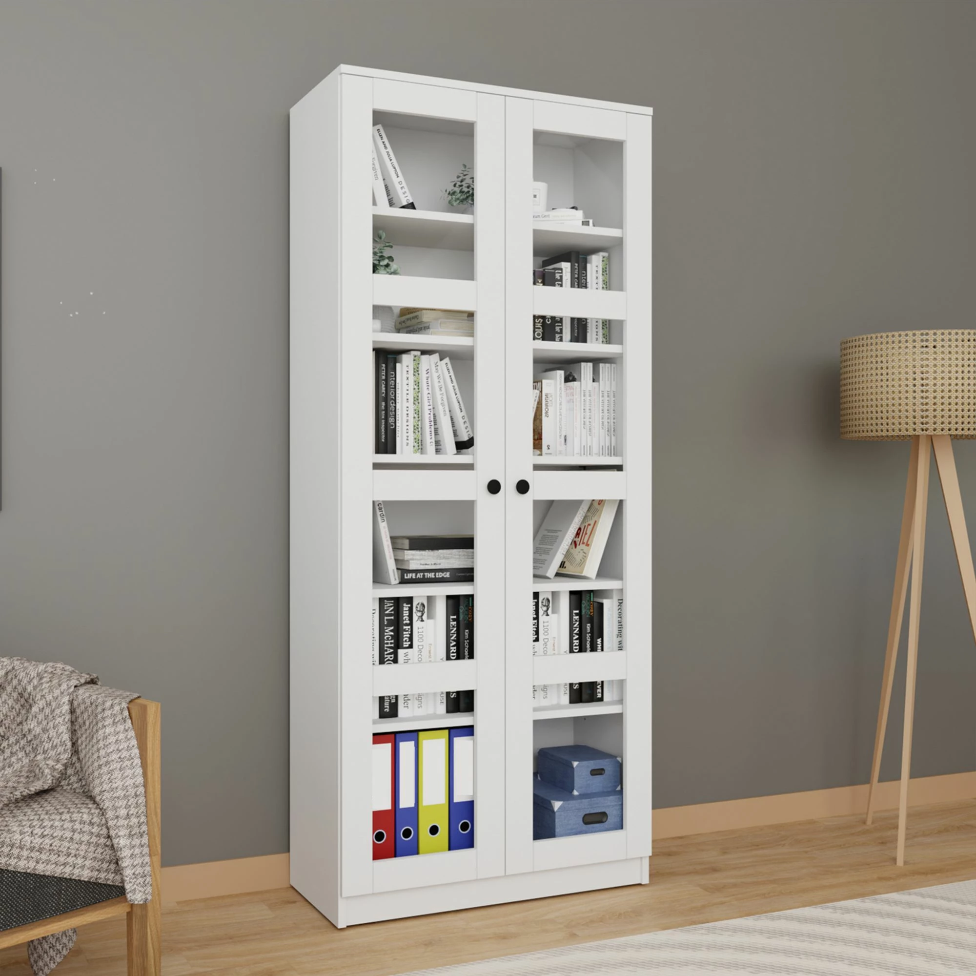 Dollap multifunksional, ngjyrë e bardhë, Skye Decor, Lucas Glass 1600-68