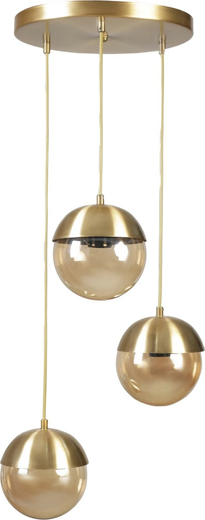 Llambë tavani Opviq, 3 sfera, ngjyrë ari, me tepsi