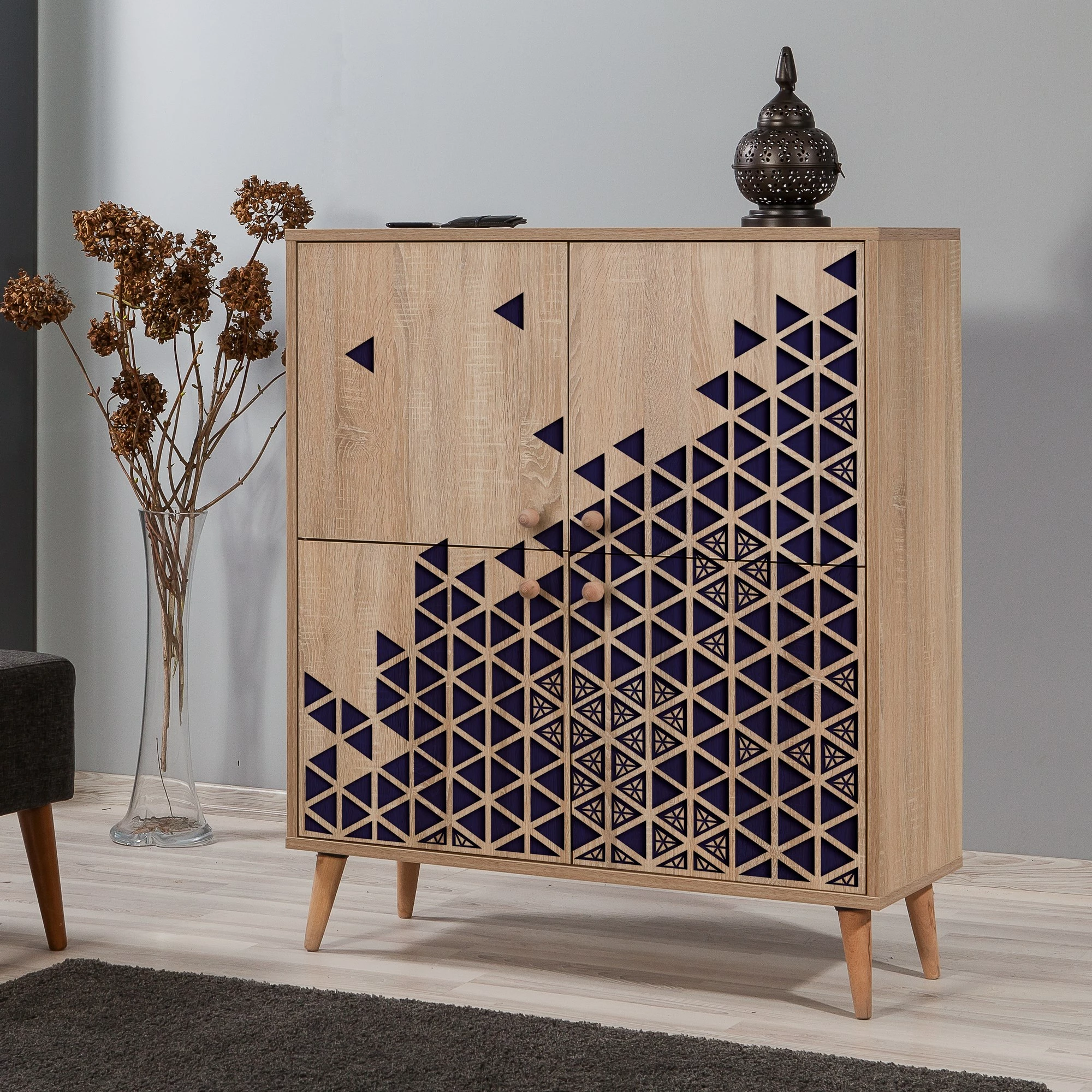 Dollap multifunksional Hanah Home, Multilux-123, ngjyrë lisi Sonoma