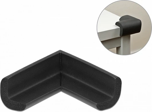 Mbrojtës këndi prej shkume DeLOCK, vetëngjitës, 56x56x22 mm, i zi