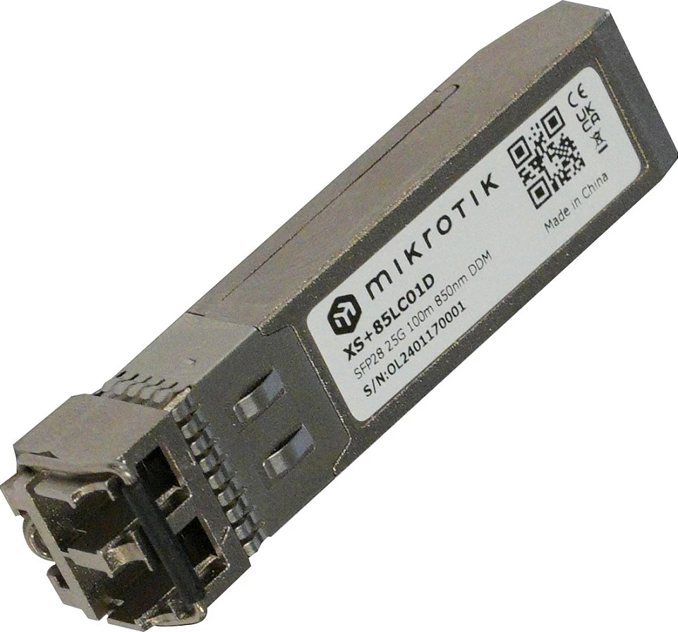 Modul SFP28 MikroTik XS+85LC01D, 25 Gbps, LC (UPC), 850 nm, 100 m, inox