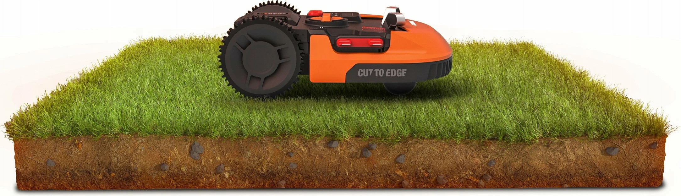 Robot kositës bari Worx Landroid M700 WR142E, 20V 4Ah, deri 700 m², Wi‑Fi, portokalli/zezë