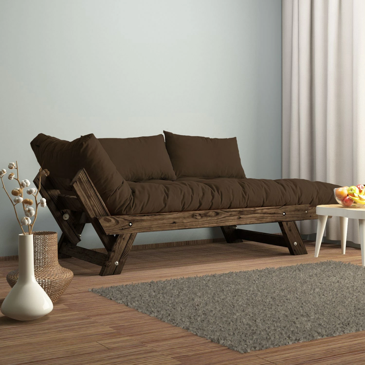 Divan kopshti dy vendësh, Skye Decor, ngjyrë arre dhe kafe, CPT8120-210