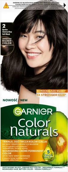 Bojë për flokë për femra Garnier Color Naturals 2.0 kafe shumë e errët, 1 copë