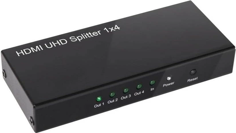 Splitter HDMI Club3D, 1 në 4, 4K60Hz, metal, i zi