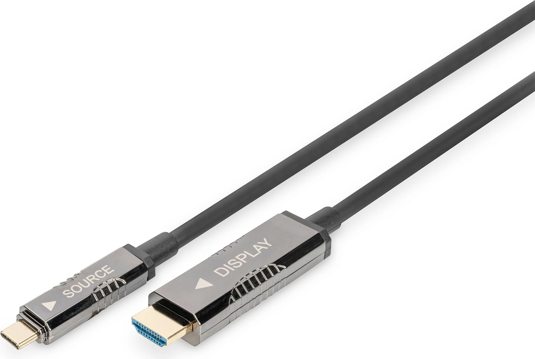 Kabllo adapter Digitus 4K USB Type-C në HDMI, 15m, e zezë