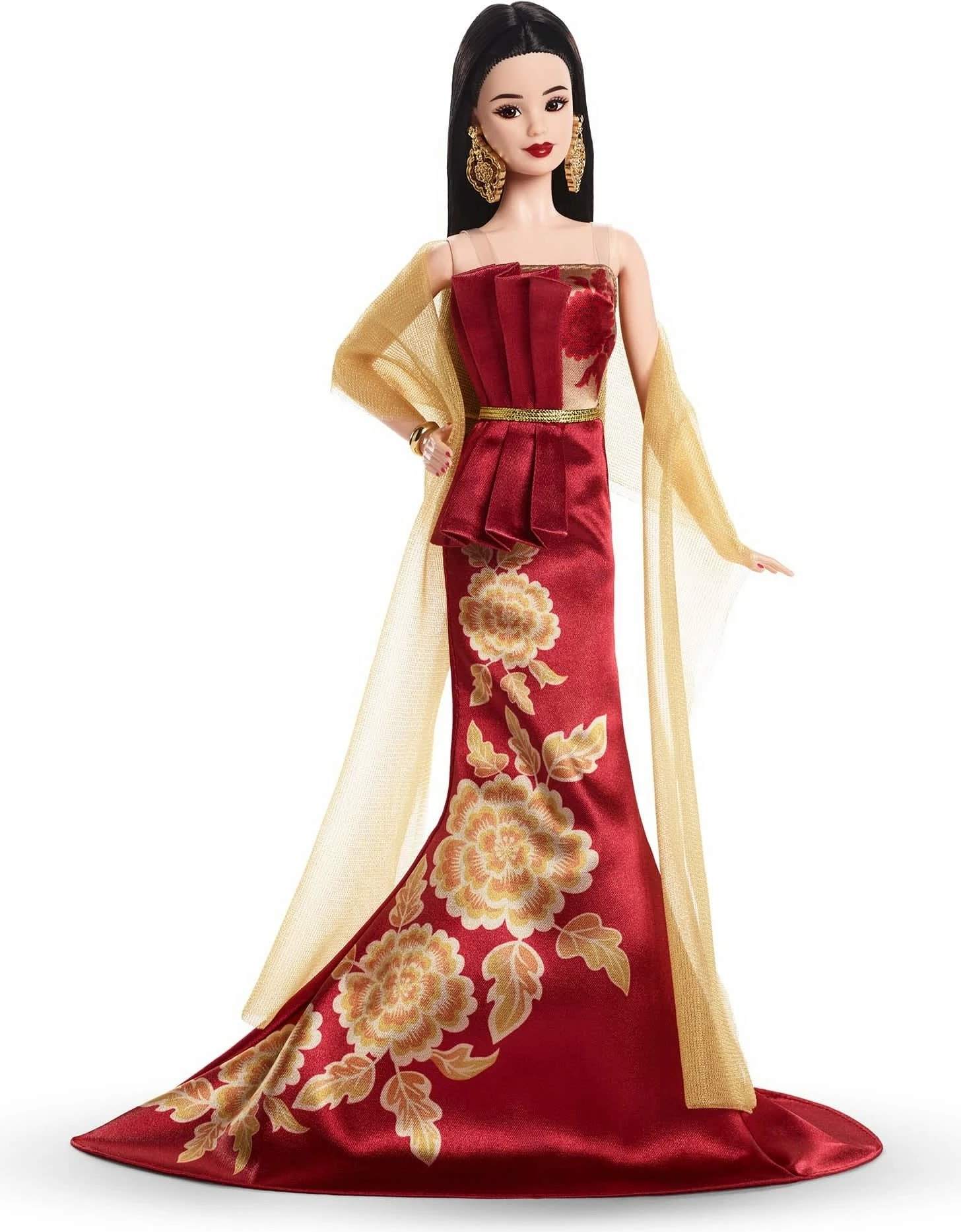 Kukull Barbie Mattel Signature Lunar New Year 2026 JJX83, koleksioniste, me stendë, e kuqe