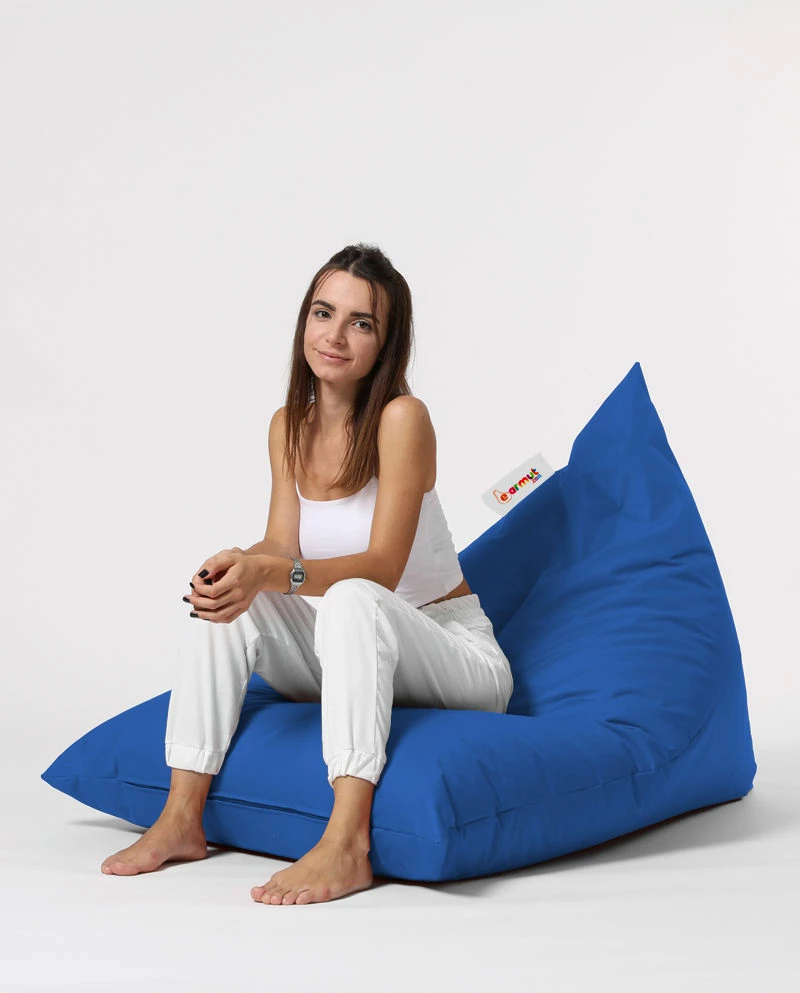 Qese e madhe për ulje në kopsht, ngjyrë kaltër, Atelier del Sofa, Pyramid Big Bed Pouf