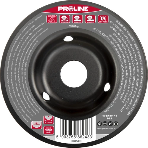 Diskë rende konvekse PROLINE 86243 125mm, e zezë