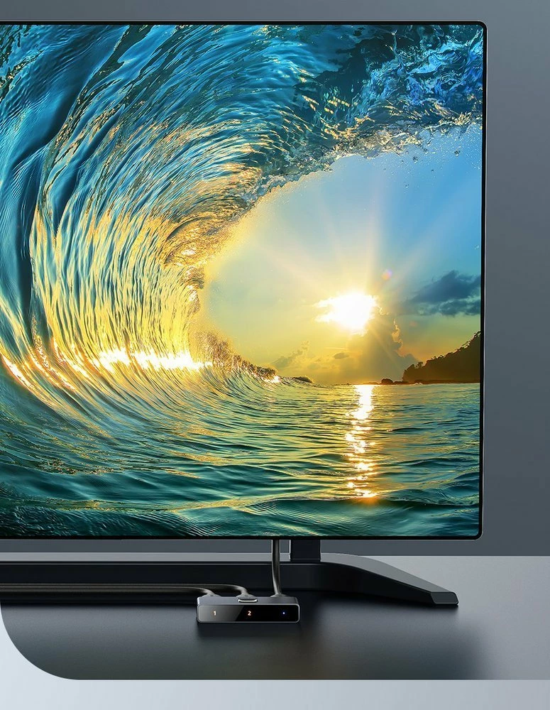 Switch HDMI Baseus CAHUB-BC0G, 2x HDMI, 4K/30Hz, Gri