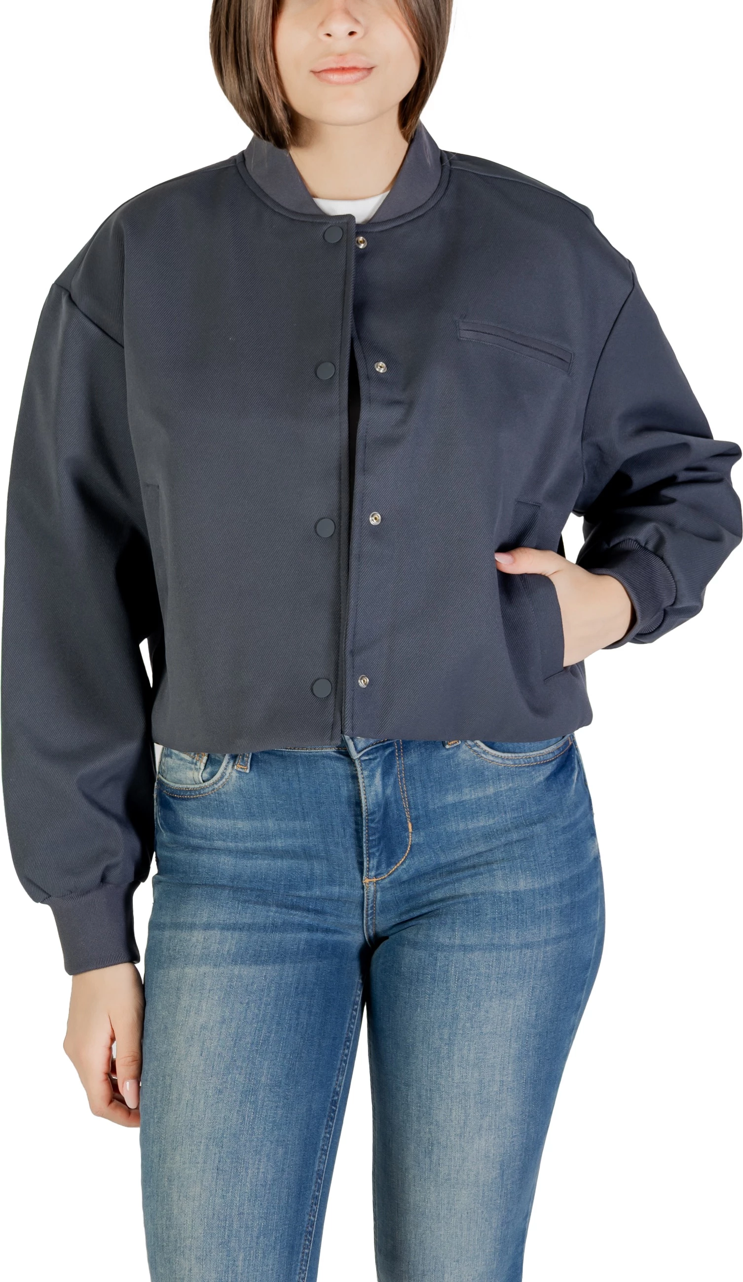 Jakne bomber e shkurtër për femra Calvin Klein Jeans J20J224970, antracit [Madhësia: S]