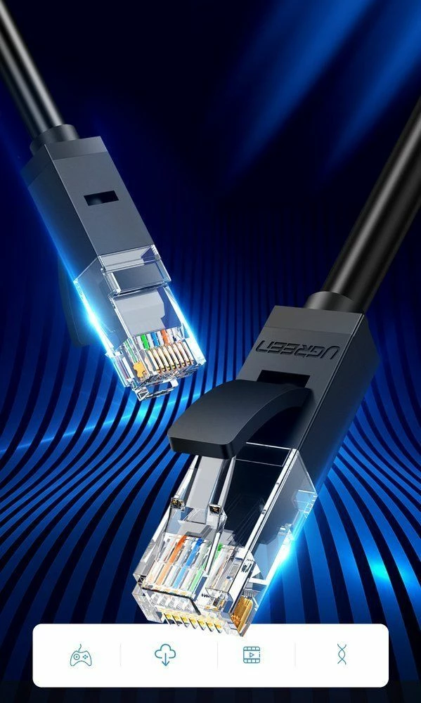 Kabllo Ethernet Ugreen 20166 Cat6 UTP 20 m 1 Gbps, e zezë