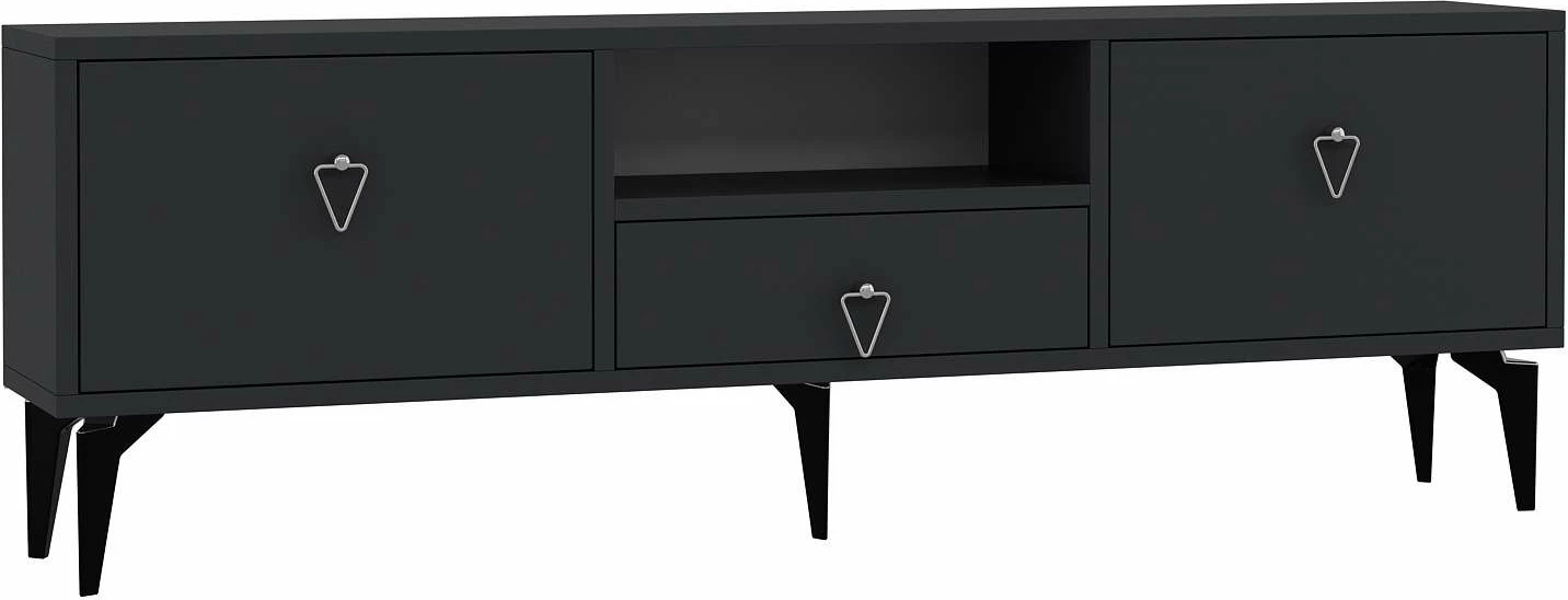 Komodë TV Skye Decor, 1302-DROP-1, antracit, argjend