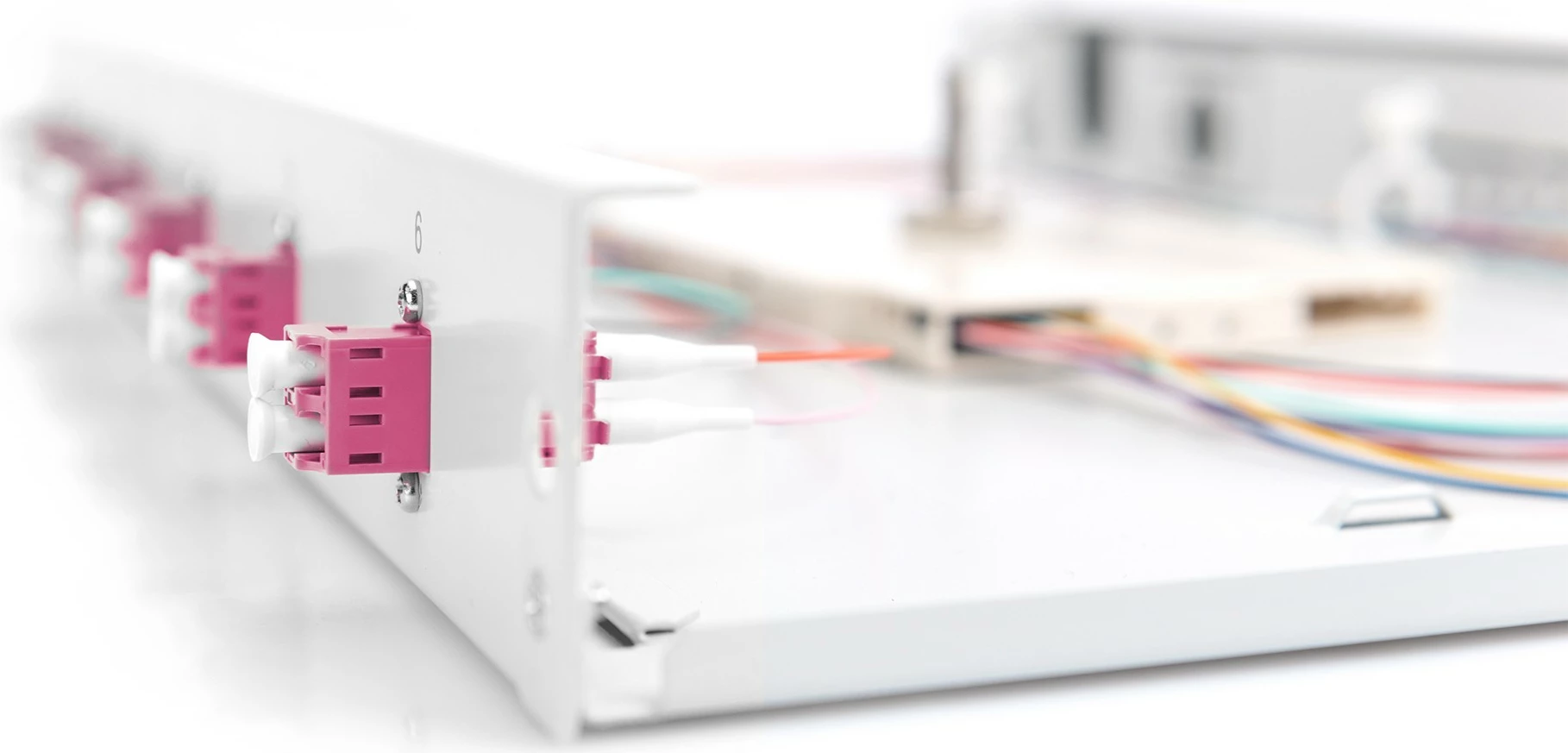 Panel menaxhimi kabllosh Digitus FO splice box 1U, LC, OM4, çelik, gri