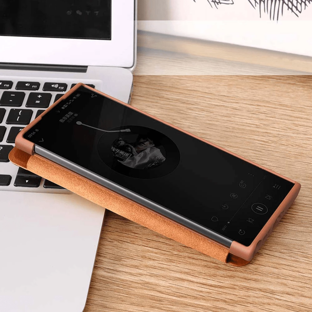 Mbështjellës me kapak NILLKIN QIN Pro për Samsung Galaxy A54, me mbrojtje kamere, me xhep karte, kafe