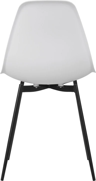 Karrige Ballen, PP e bardhë, këmbë metalike të zeza, 41.5x53x84.5cm (set prej 4 copash)