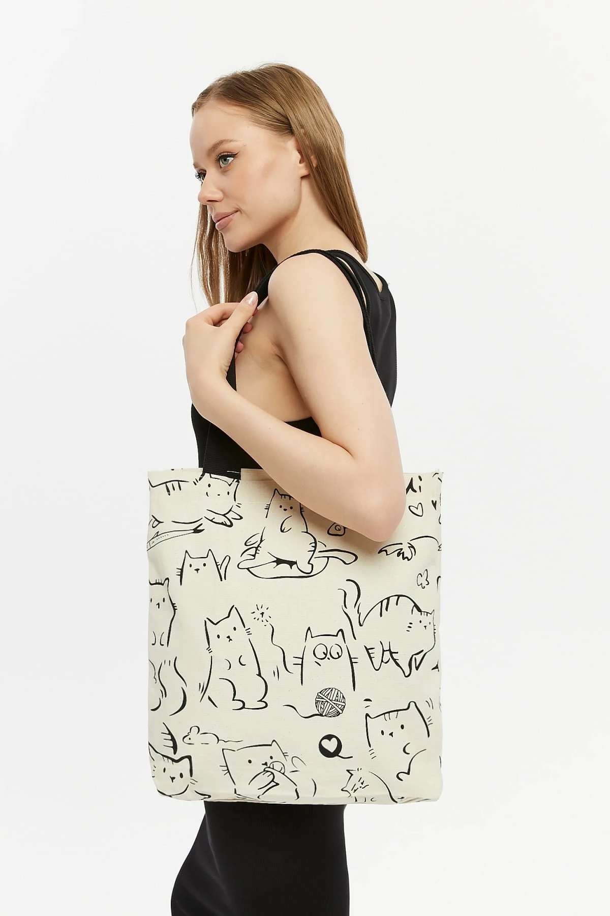 Çantë tote Zoozie Bags, krem e zezë, 2207