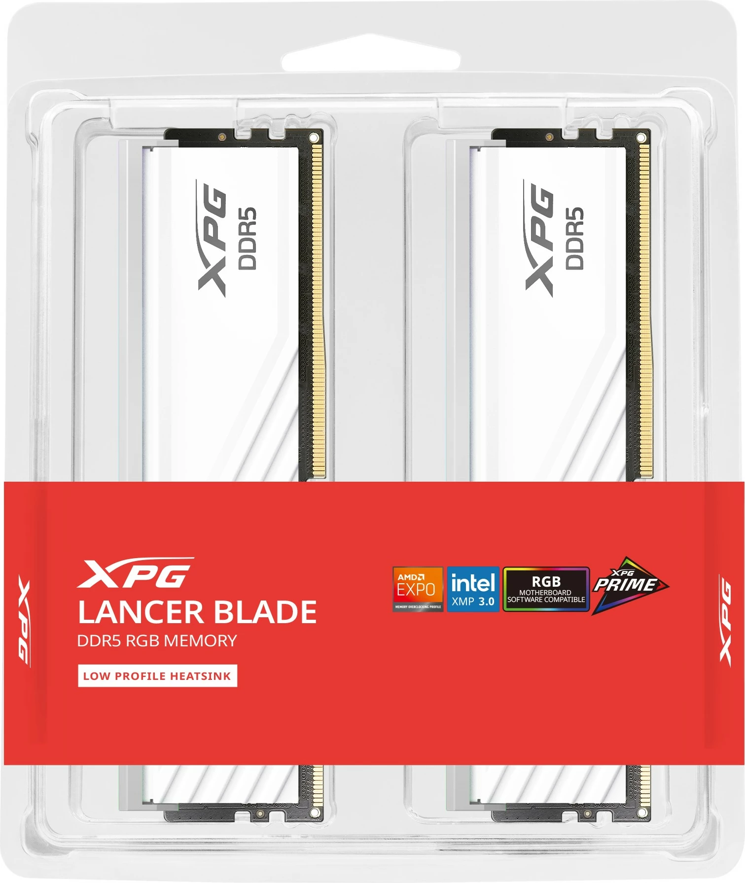 RAM Memorje ADATA Lancer Blade RGB 48GB (2x24GB) DDR5 6000MHz, bardhë