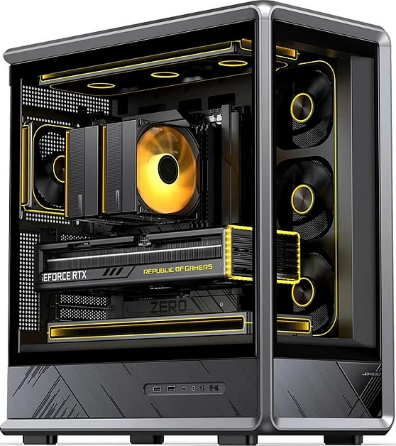Kasë Jonsbo D401, Midi Tower ATX, Tempered Glass, e zezë