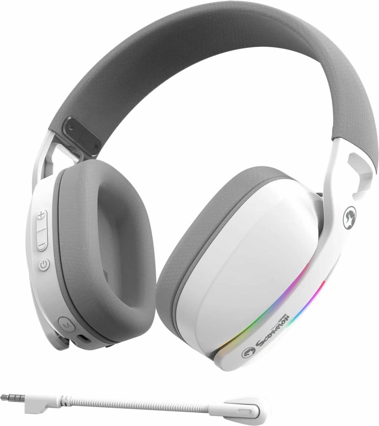 Kufje Marvo HG9086W Wireless Gaming RGB, 2.4G/BT5.3/Me kabllo, E bardhë