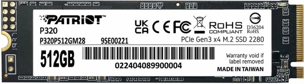 SSD Patriot P320 512GB M.2 NVMe PCIe Gen3 x4 2280