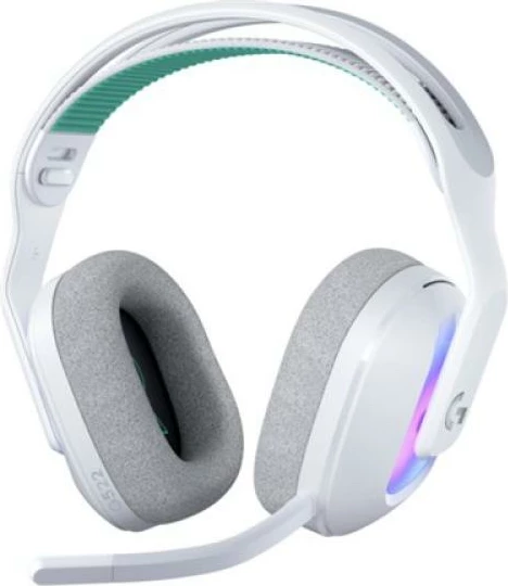 Kufje gaming me mikrofon, Logitech G522 LIGHTSPEED 981-001550, pa tela, LIGHTSYNC RGB, mikrofon 48 kHz BLUE VO!CE, lidhje Lightspeed/Bluetooth/USB-C, rreze 30 m, e bardhë