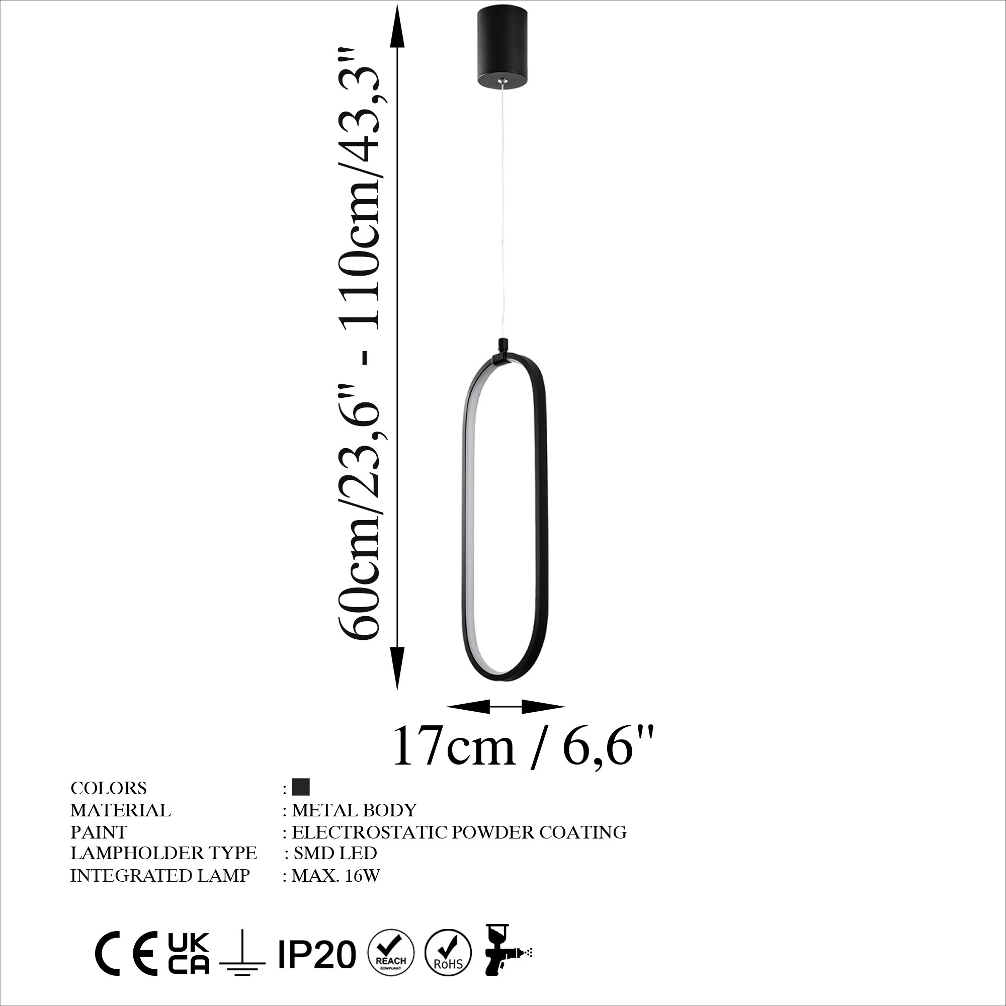 Llambë tavani Opviq, Can - 13560, e zezë