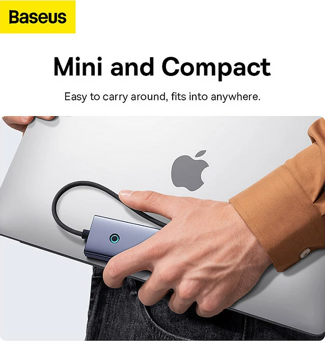 HUB USB-C Baseus UltraJoy Series, 4 porta USB-A 3.2 Gen 1, 5Gbps, gri