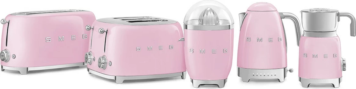 Ibrik elektrik SMEG KLF04PKEU, 1.7L, 2400W, 7 temperatura, rozë