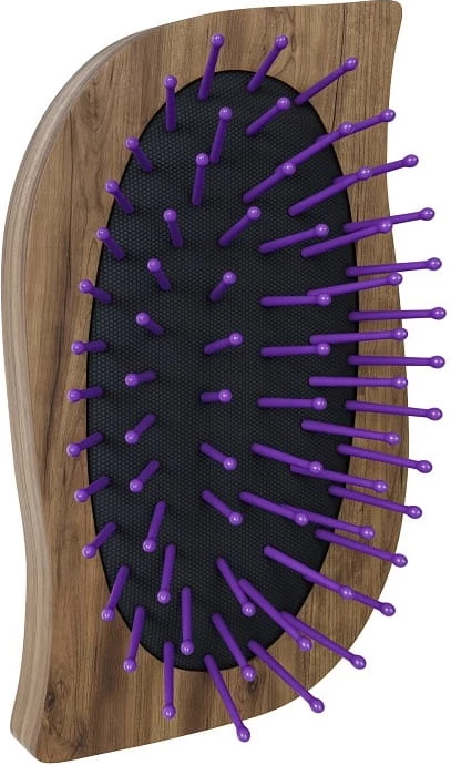 Furçë flokësh mini Anwen Travel Hair Brush për femra kafe/vjollcë 1 copë
