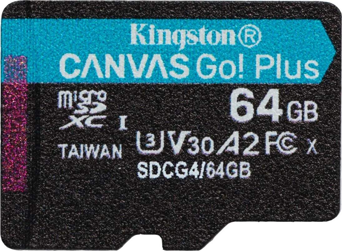 Kartelë memorie microSD Kingston Canvas Go! Plus 64GB me adapter SD