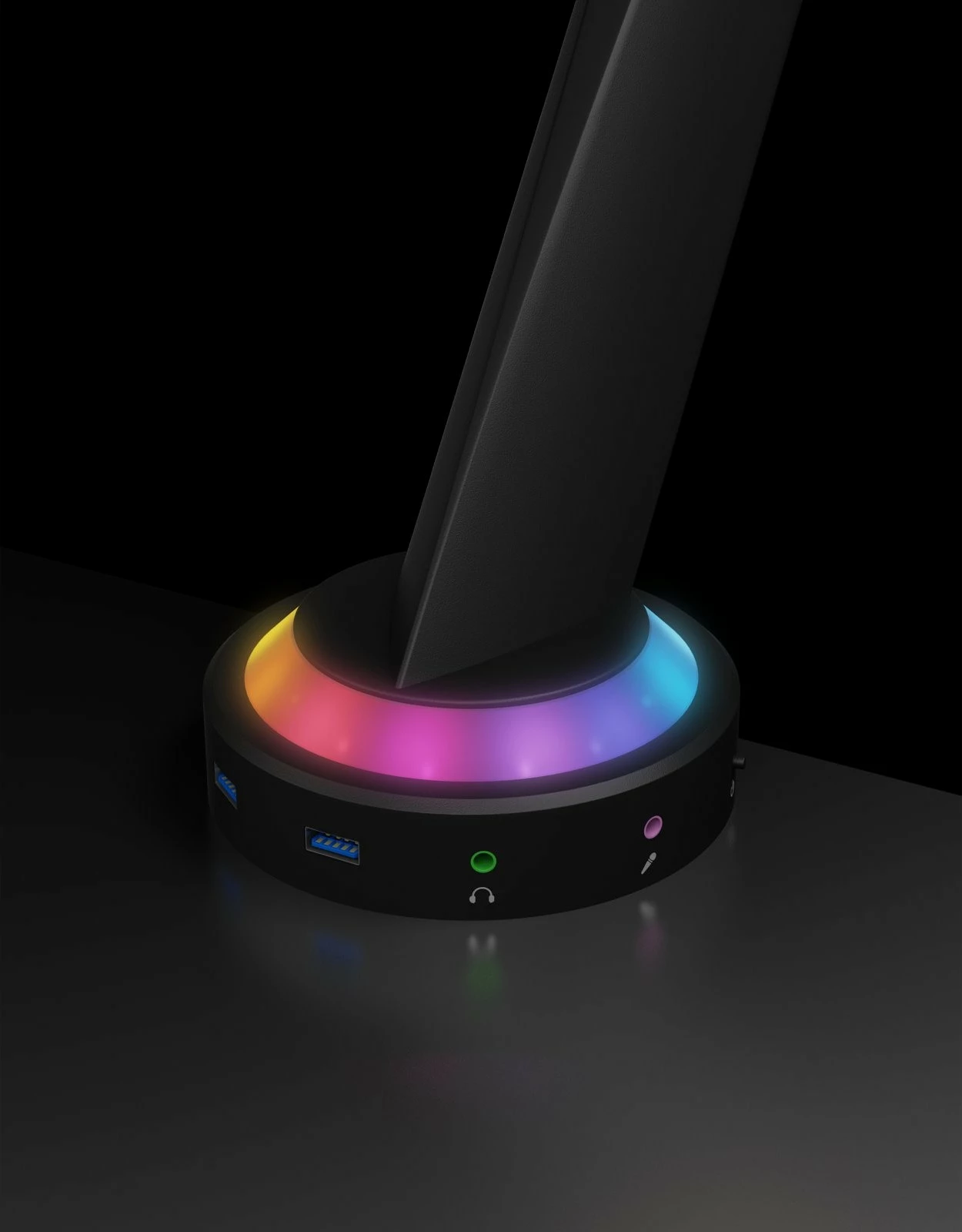 Krah monitori ICY BOX IB-MSG303BL-T, USB Hub, LED RGB, 32 inç, i zi