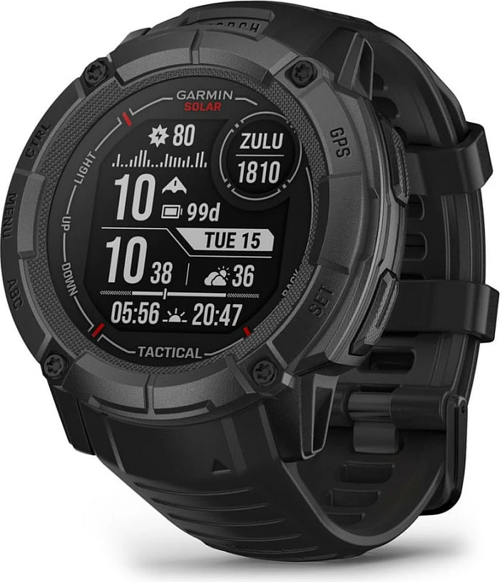 Smartwatch Garmin Instinct 2X Solar Tactical Edition, 1.1" MIP, GPS, 50 mm, e zezë