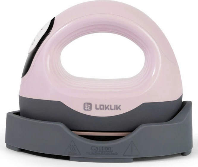 Hekur mini LOKLiK ImPress Mini 3, 550W, 200°C, LCD, termostat i rregullueshëm, rozë pastel/zi
