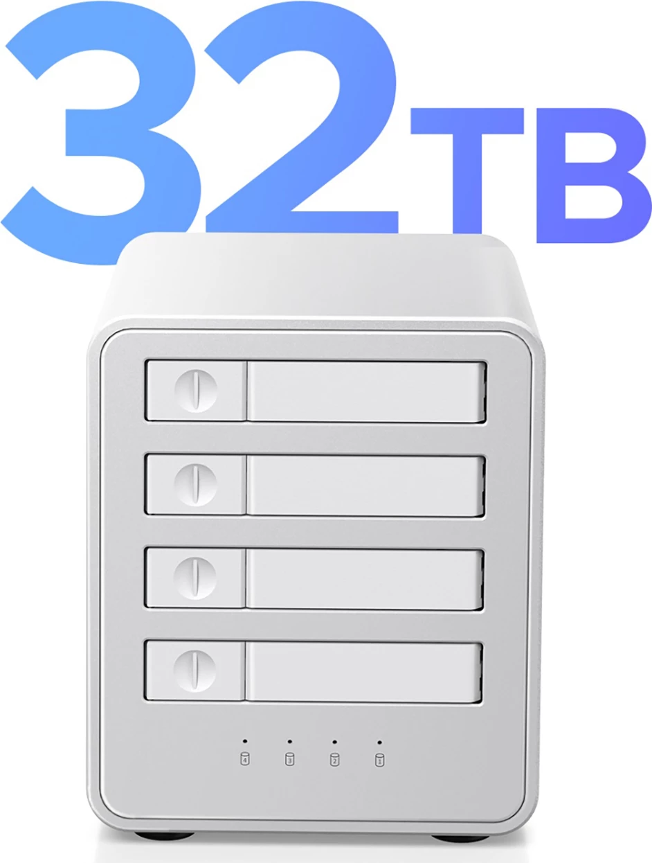 Enklavë ruajtjeje DAS Orico 8848RC3 4-slote 2.5" HDD/SSD USB-C 10 Gbps 32 TB 7 RAID bardhë