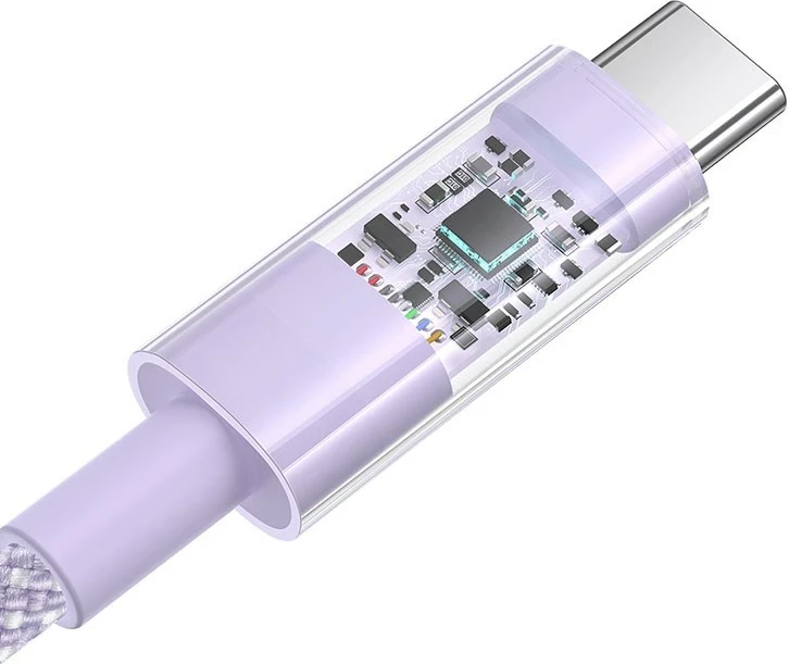 Kabllo Baseus Gem USB A në USB C, 2 m, 100 W, Vjollcë