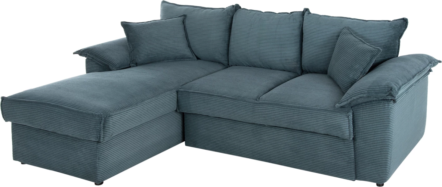 Divan-krevat qoshe (majtas) me hapsirë magazinimi ALDO FH3276.03L pëlhurë jeshile petrol 256x91-159x87H cm