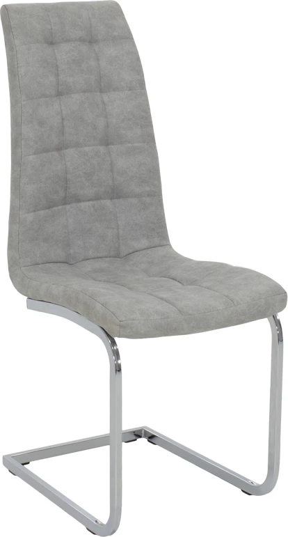 Karrige Darrell metal chrome me PU ngjyrë gri e lehtë antike, set prej 2 copë