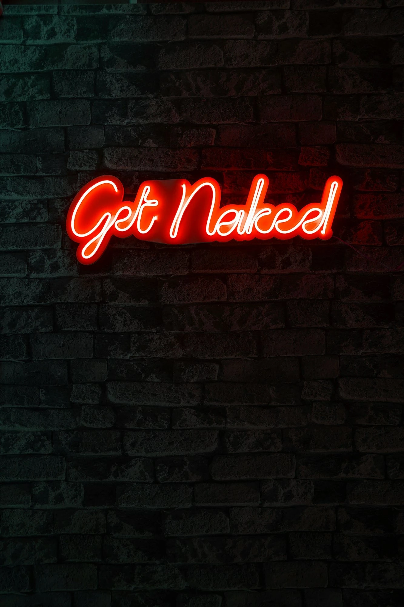 Dekor dritash LED plastike, 'Get Naked', ngjyrë e kuqe