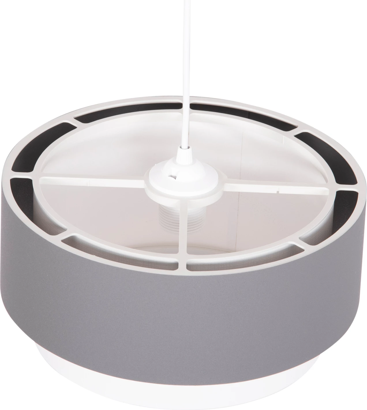 Llambë varëse cilindrike KRIKS FH4706.01 PVC ngjyrë bardhë-gri Φ30x70Hcm.