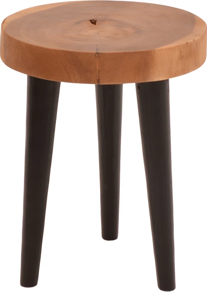 Tavolinë anësore Labous dru suar, ngjyrë natyrale e zezë, D35x45cm