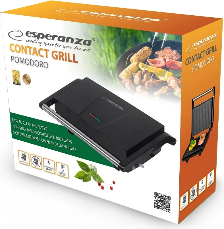 Grill elektrik Esperanza EKG014, 1200W, i zi