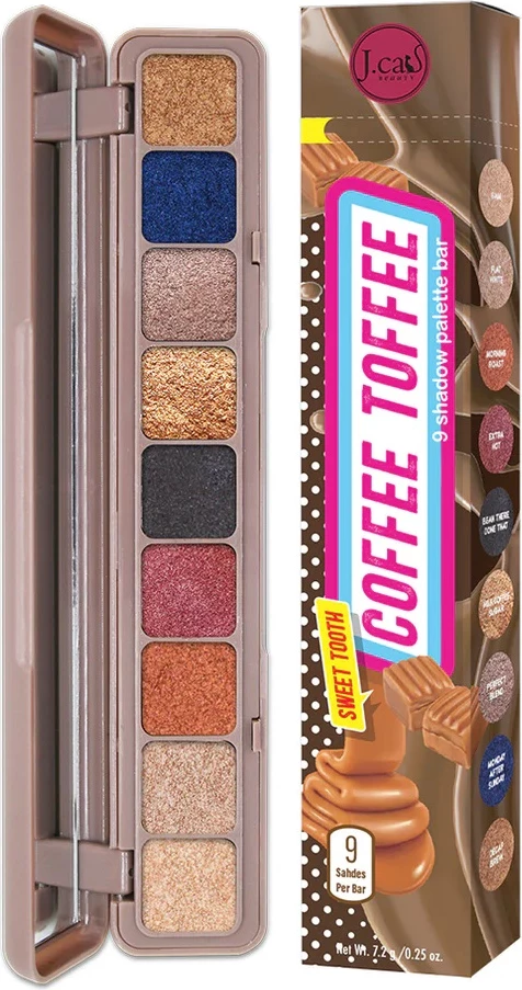 Paletë për sy J.Cat Beauty Sweet Tooth 9 Shadow Palette 102 Coffee Toffee për femra, paletë