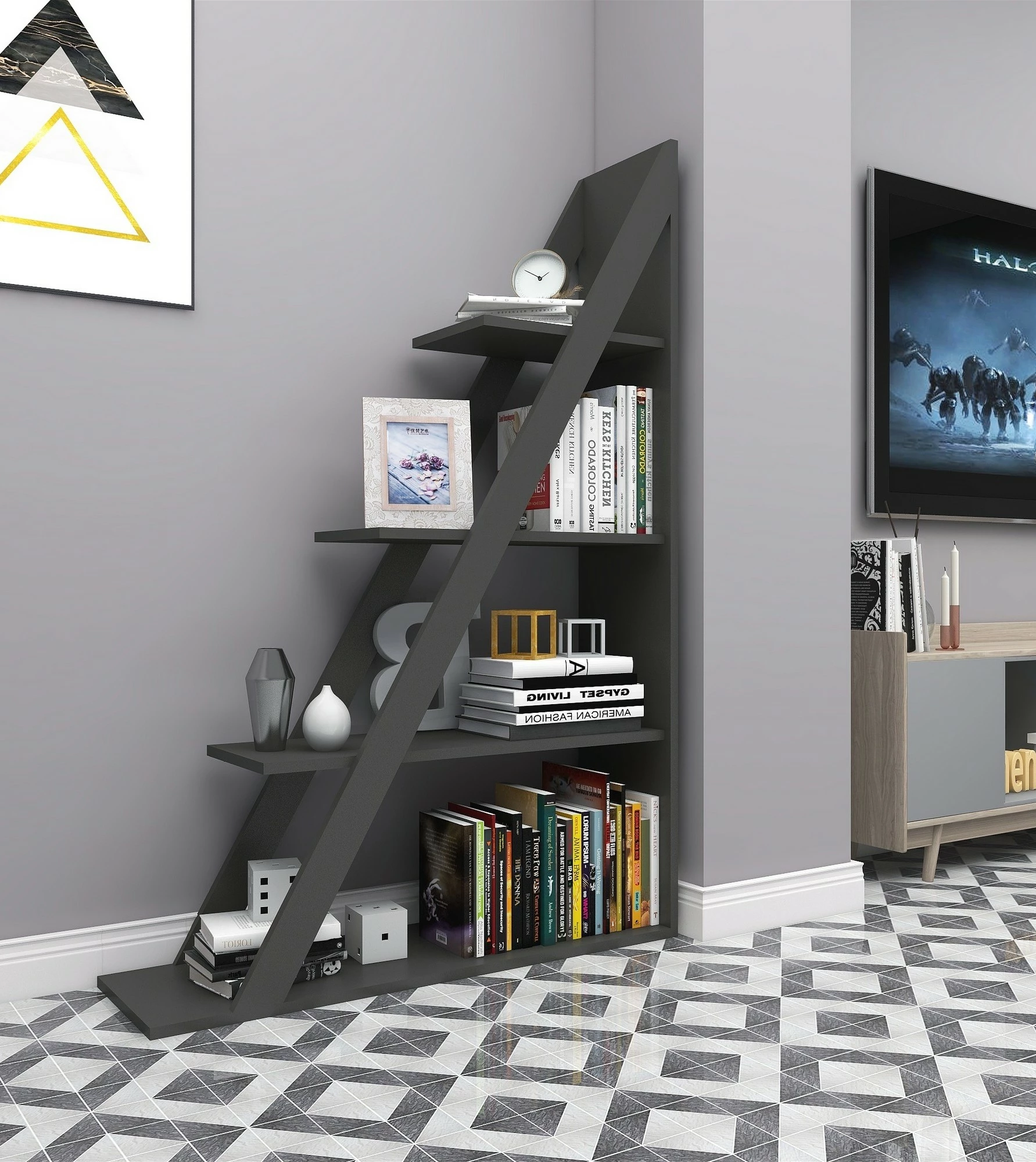Raft librash Hanah Home, Arven, antracit