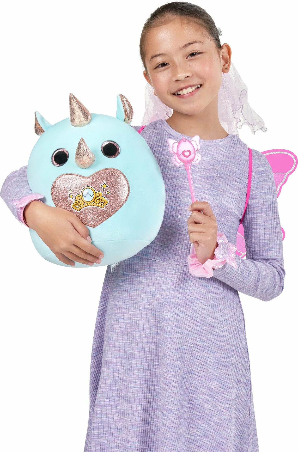 Lodër plush surprizë RAINBOCORNS Eggzania Fairy Mania S1, 50+ surpriza, model i rastësishëm, rozë/gri